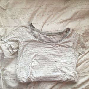 Eddie Bauer soft white cotton stripy tee